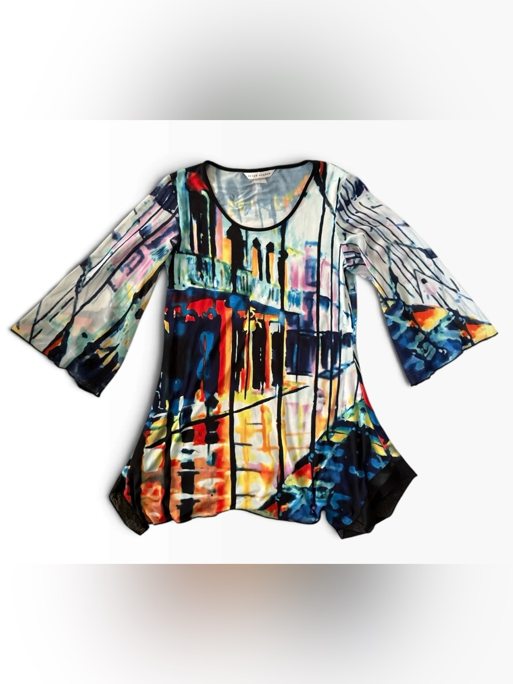 Peter Nygard Abstract Multicolor Tunic — Blue, Red, Yellow, Black